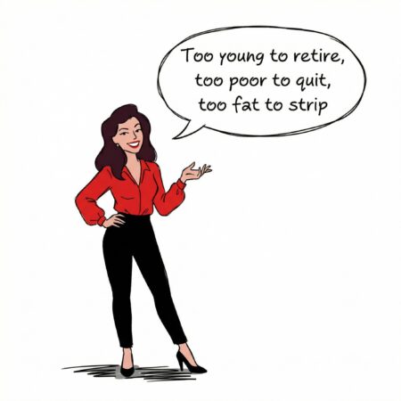 Retire quit strip red top