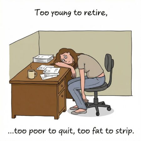 Retire quit strip laid on desk