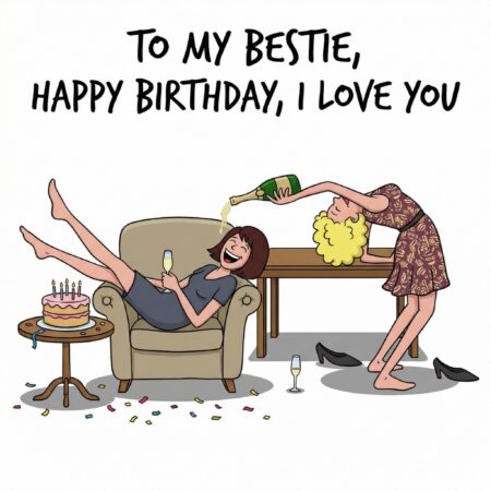 bestie I love you pouring wine