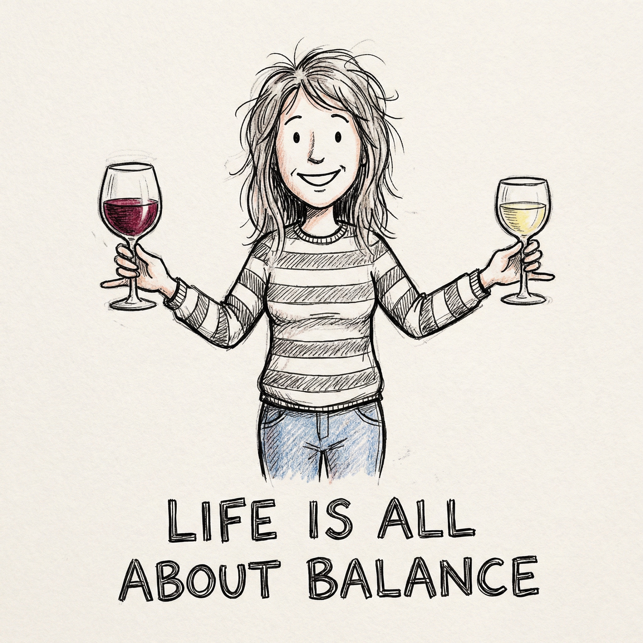 Balance wine sketch