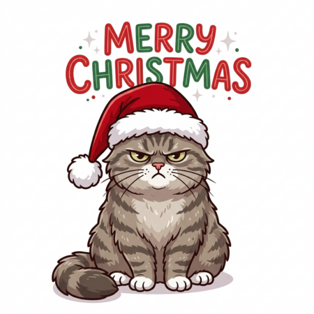 Grumpy Festive Cat