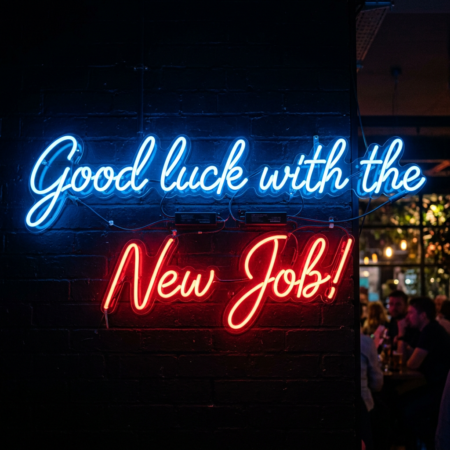 Neon New Job Red